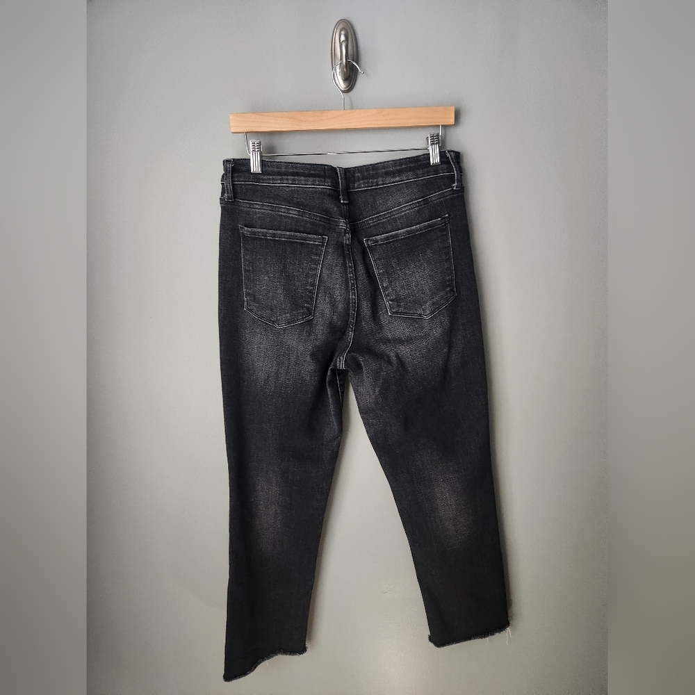 Evereve The Ever Straight Jeans Black Raw Hem Size 31 - Picture 4 of 11